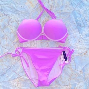 36C XL Halter BOMBSHELL‎ ADD 2 CUPS Swimsuit Set Bikini Swim Top + Bottoms XL